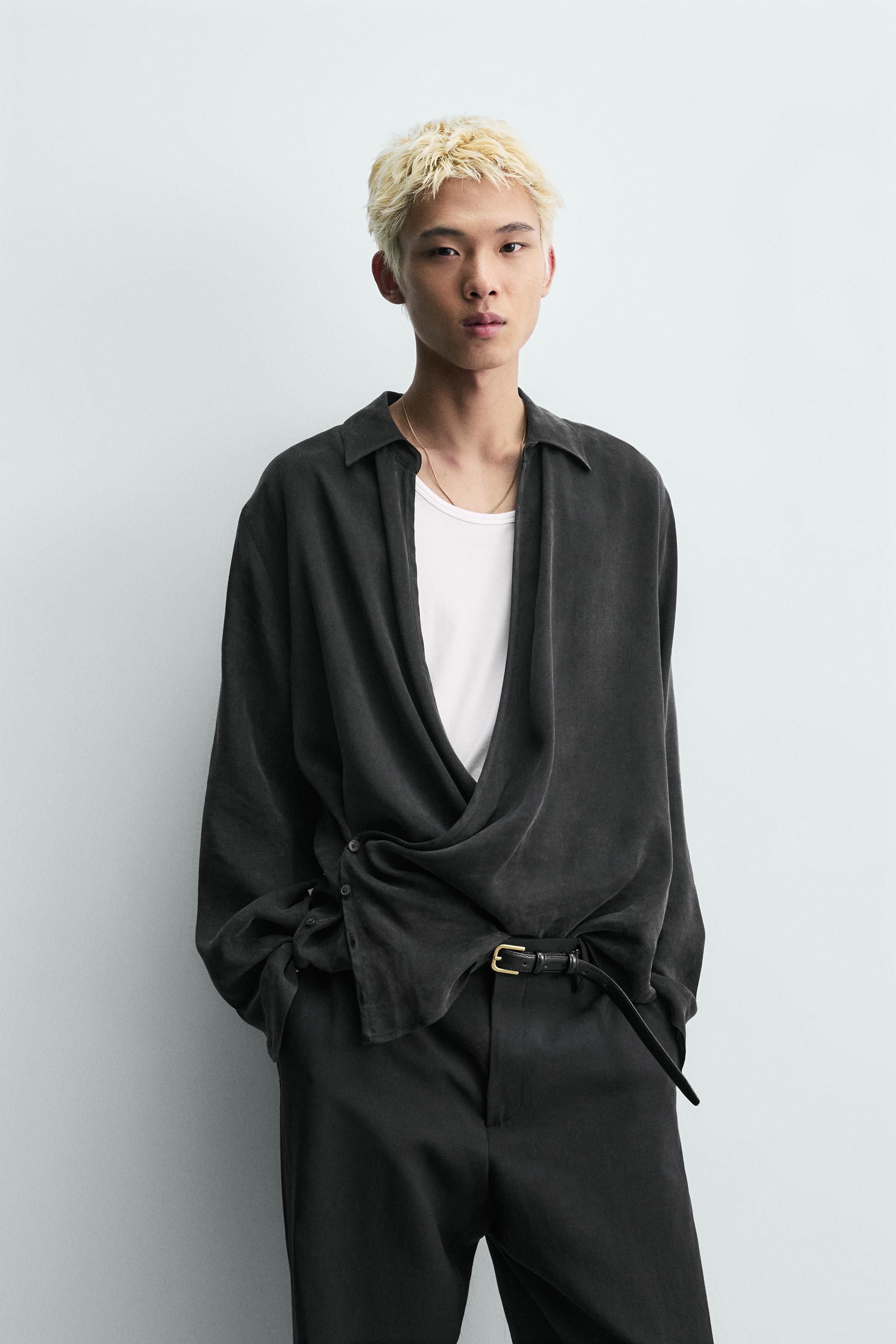 FLOWY WRAP SHIRT